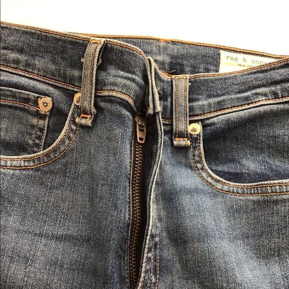 Rag & Bone Blue Side Stripe Skinny Jeans In Indigo Tux Good Condition Size 25 - Picture 7 of 12